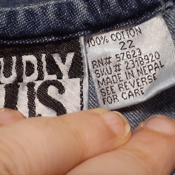 Size 22 denim peasant top with decorative middle - Picture 2 of 2